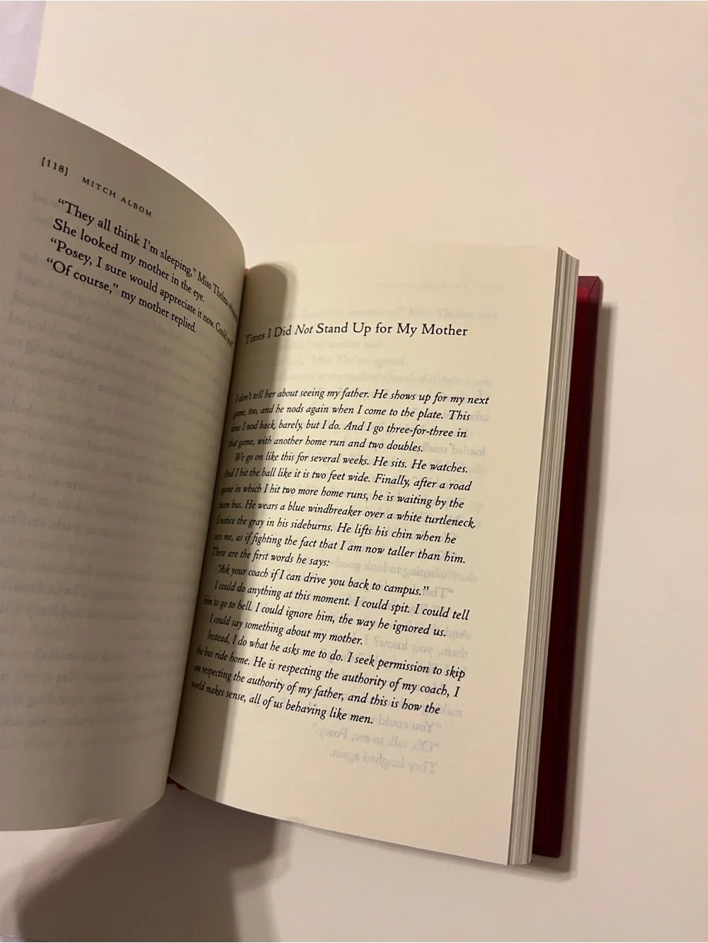 Mitch Albom For One More Day First Edition Hardcover Book Red Maroon 7.5